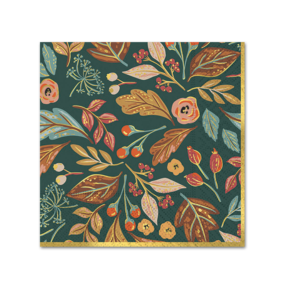 Sage and Pumpkin Paper Beverage Napkins