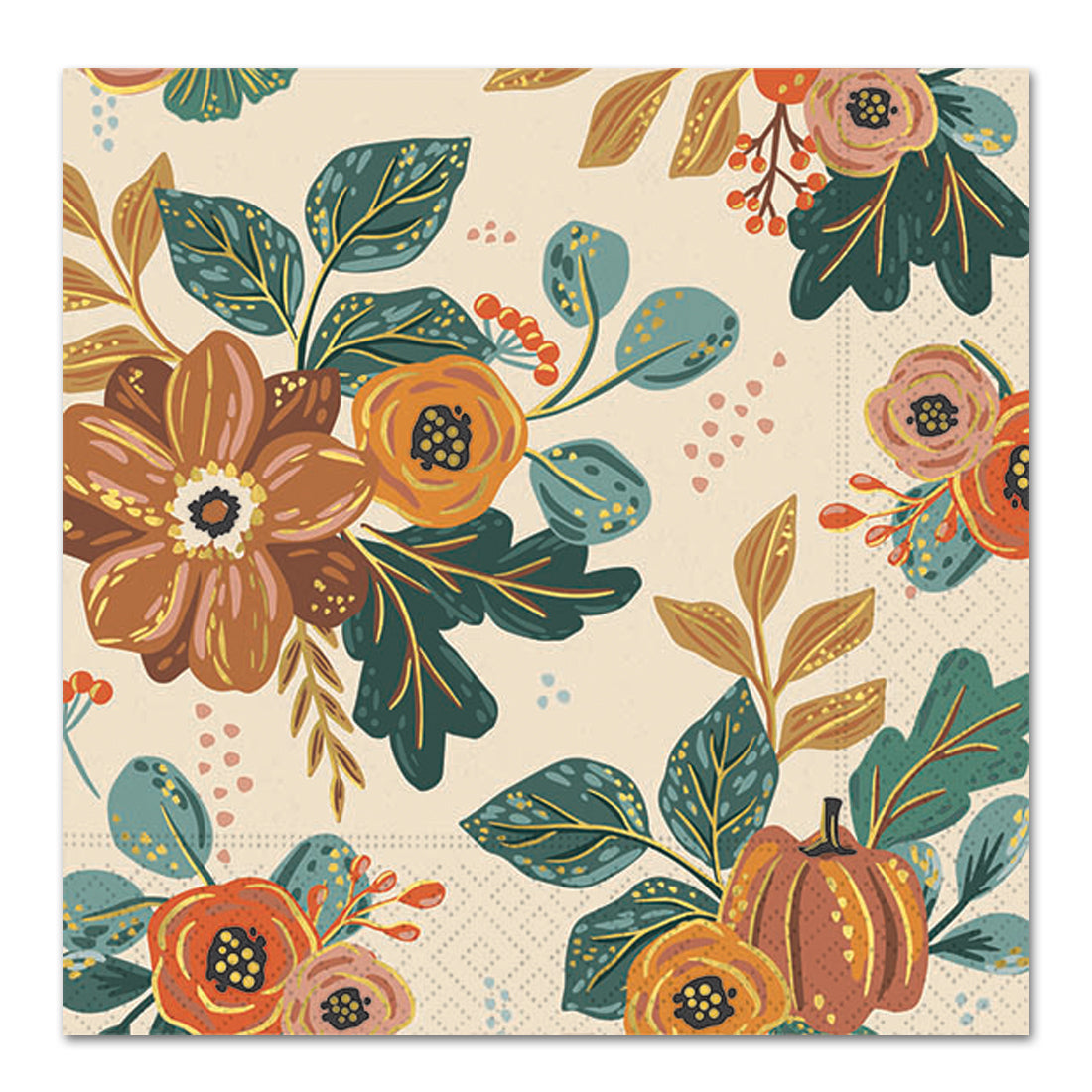 Sage and Pumpkin Paper Luncheon Napkins