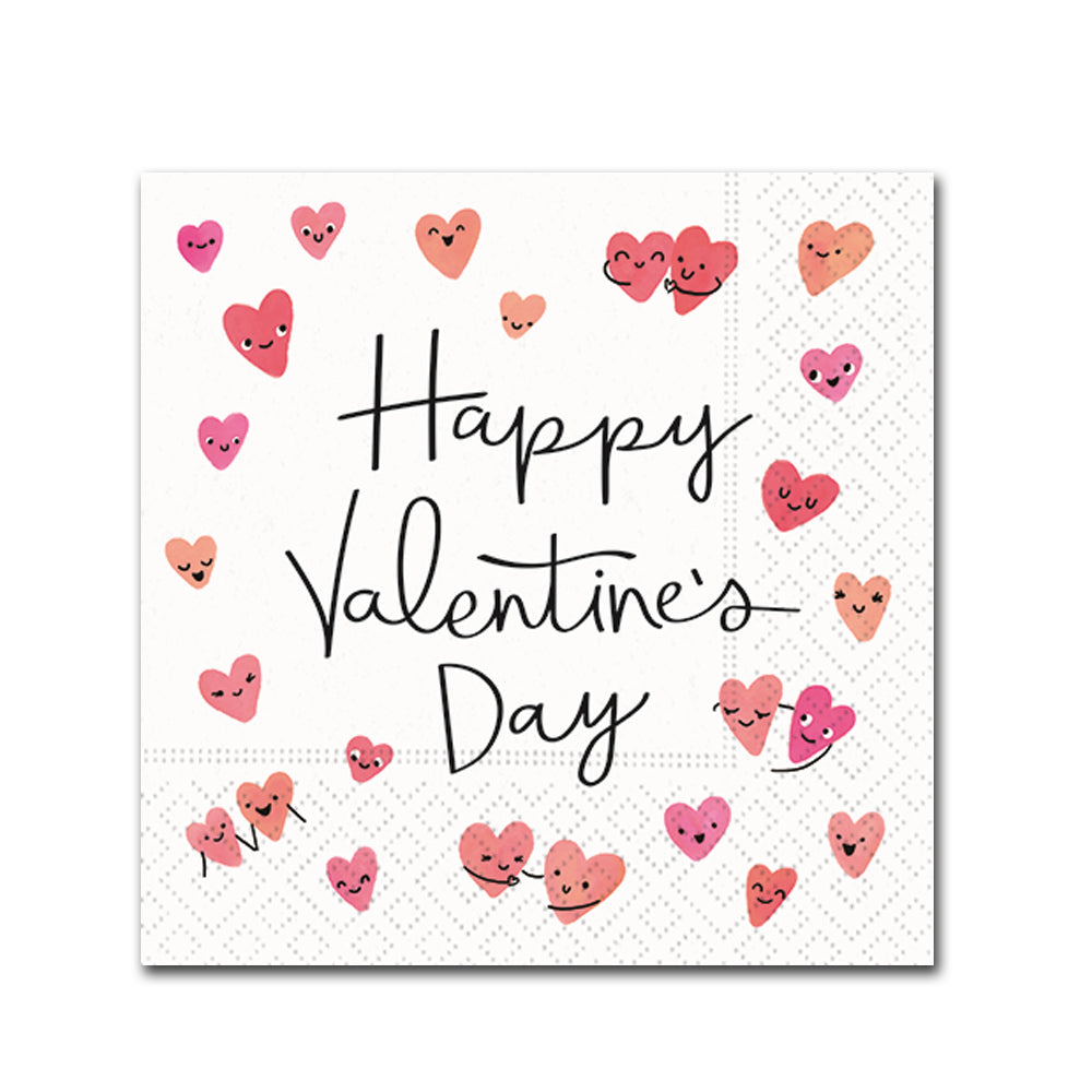 Happy Hearts Paper Beverage Napkins
