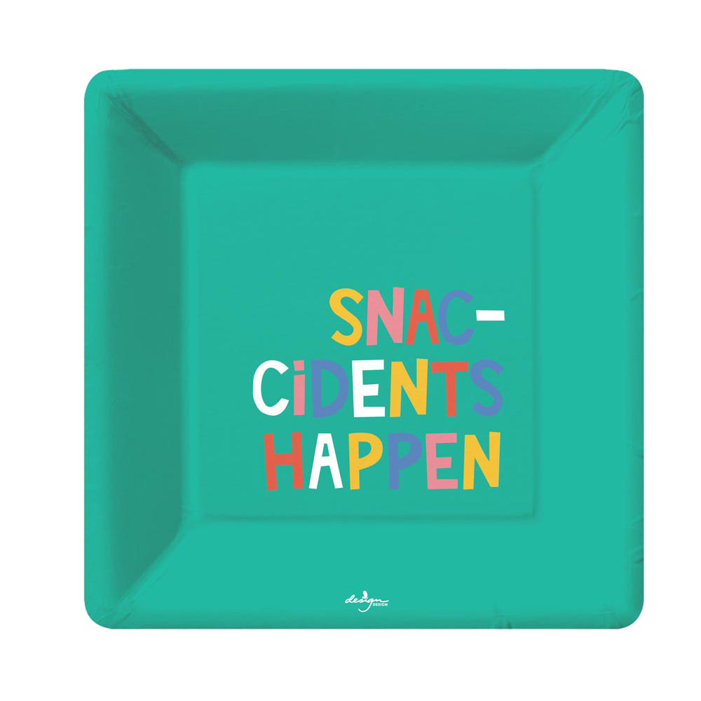 Snac-cidents Happen Square Paper Plates