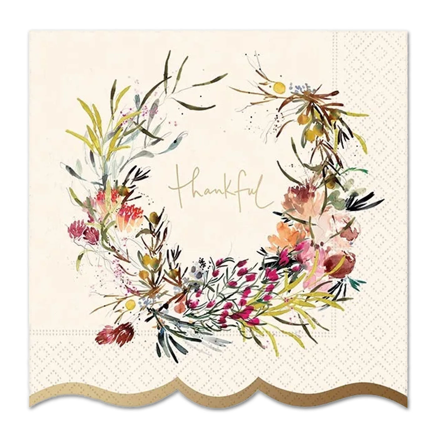 Thankful Splendor Foil Accented Paper Luncheon Napkins