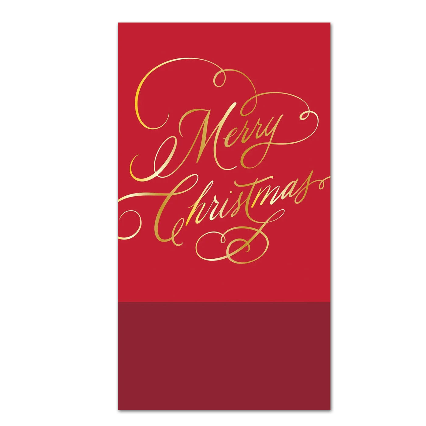 Merry Christmas Classic Script Gold Foil Paper Guest Towels