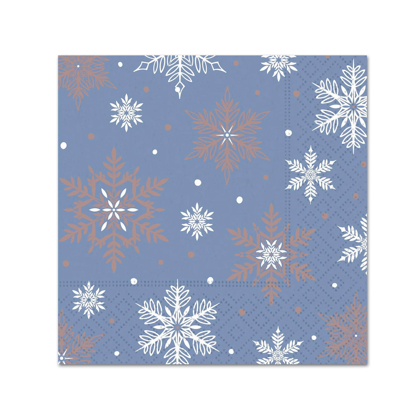 Winter Midnight Metallic Rose Gold Paper Beverage Napkins