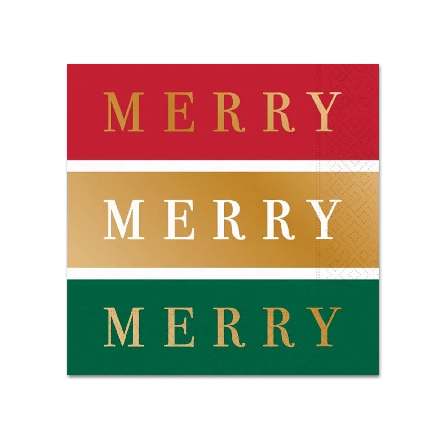 Merry Merry Merry Gold Foil Paper Beverage Napkins