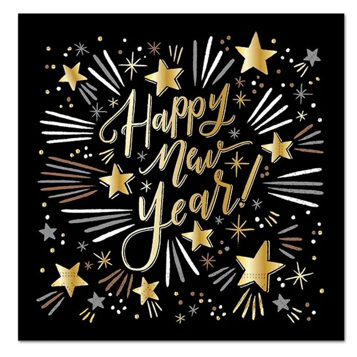 Sparkling New Year  Foil Paper Luncheon Napkins