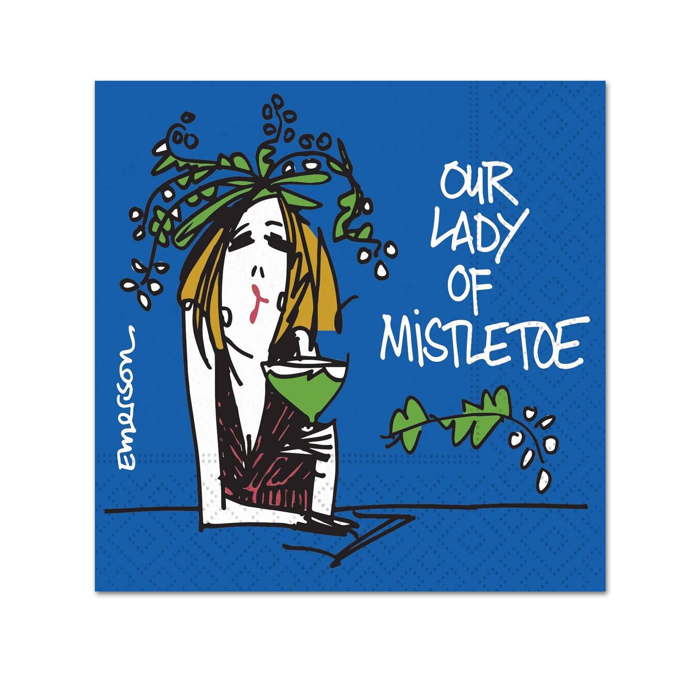 Our Lady of Mistletoe Holiday Cocktail Napkins
