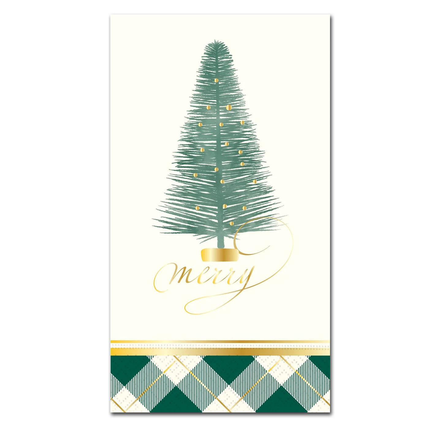 Brush Christmas Tree Gold Foil Paper Guest Towels