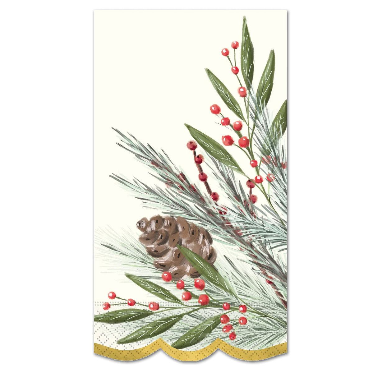 Pine Sprig Gold Foil Paper Guest Towels