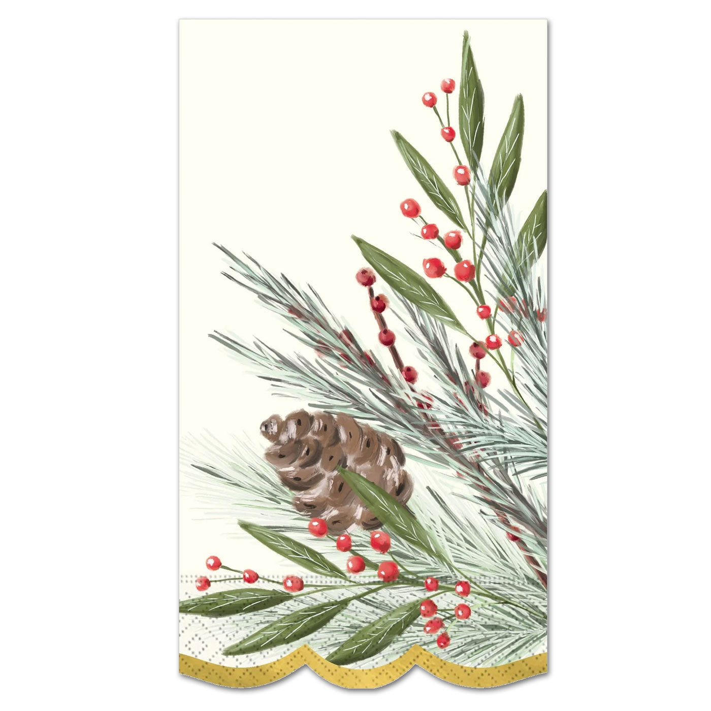 Pine Sprig Gold Foil Paper Guest Towels