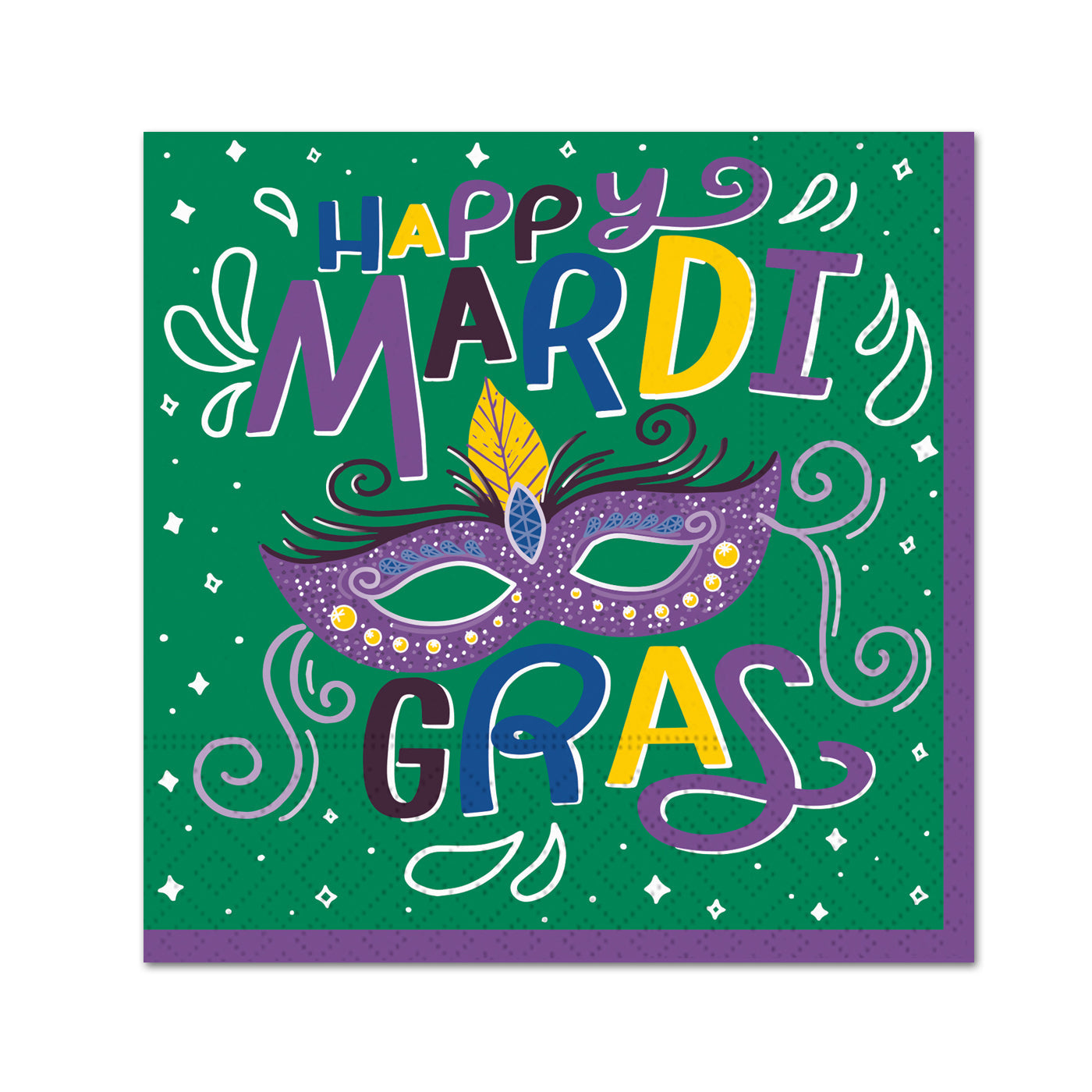 Mardi Gras Masks Paper Beverage Napkins