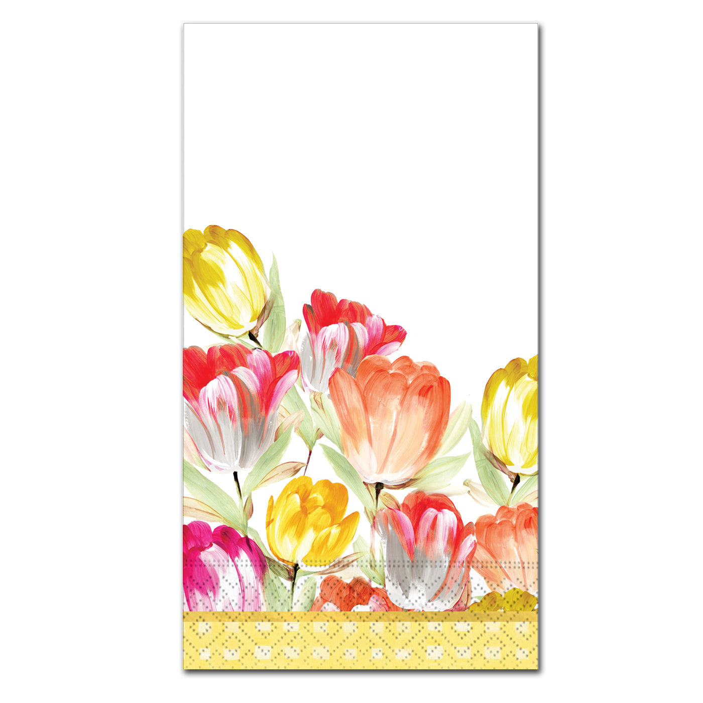 Pretty Tulips Gold Foil Paper Guest Towels - Buffet Napkins
