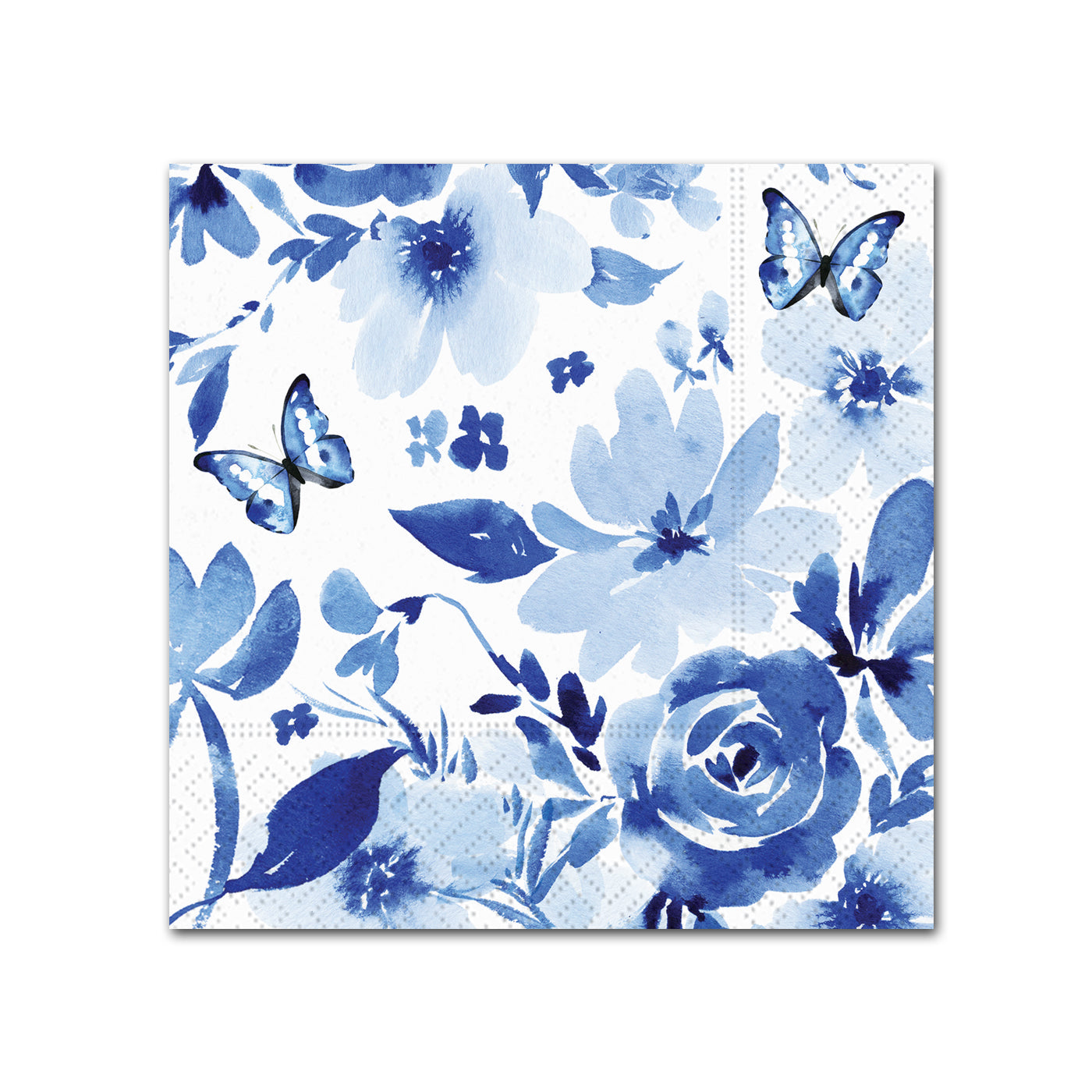 Indigo Rosettes Paper Beverage Napkins