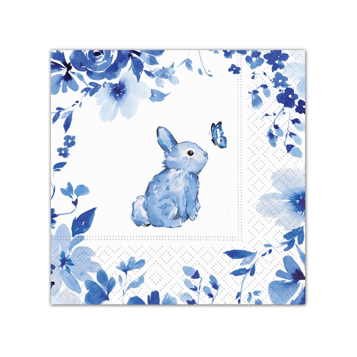 Indigo Bunny Rosettes Paper Beverage Napkins