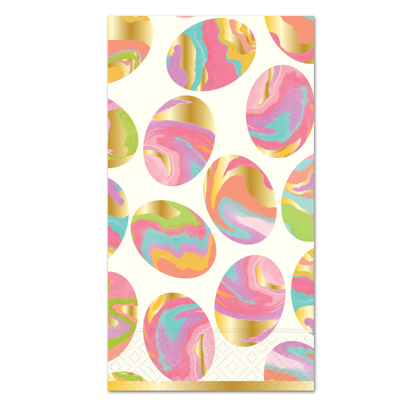 Marbled Easter Eggs Gold Foil Paper Guest Towels - Buffet Napkins