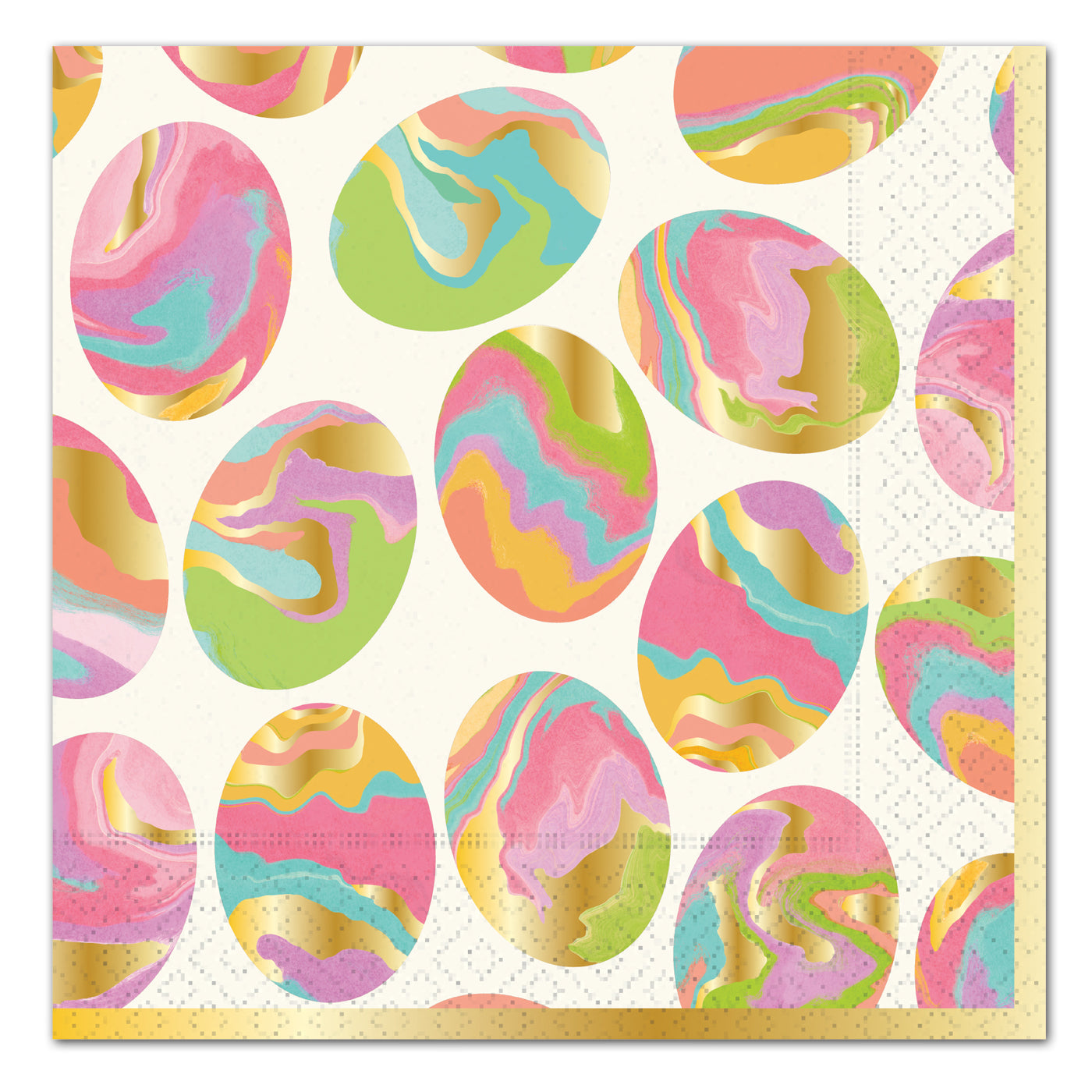 Marbled Easter Eggs Gold Foil Paper Luncheon Napkins