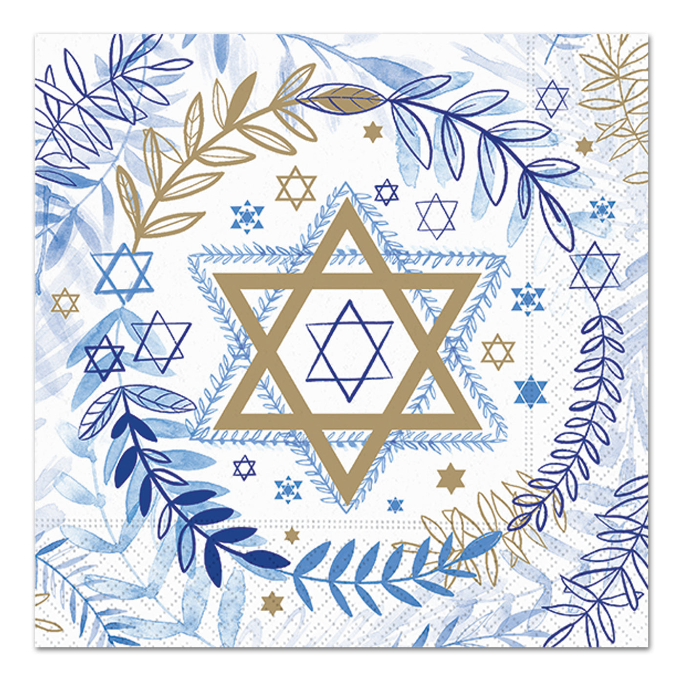 Judaic Stars and Leaves Paper Luncheon Napkins