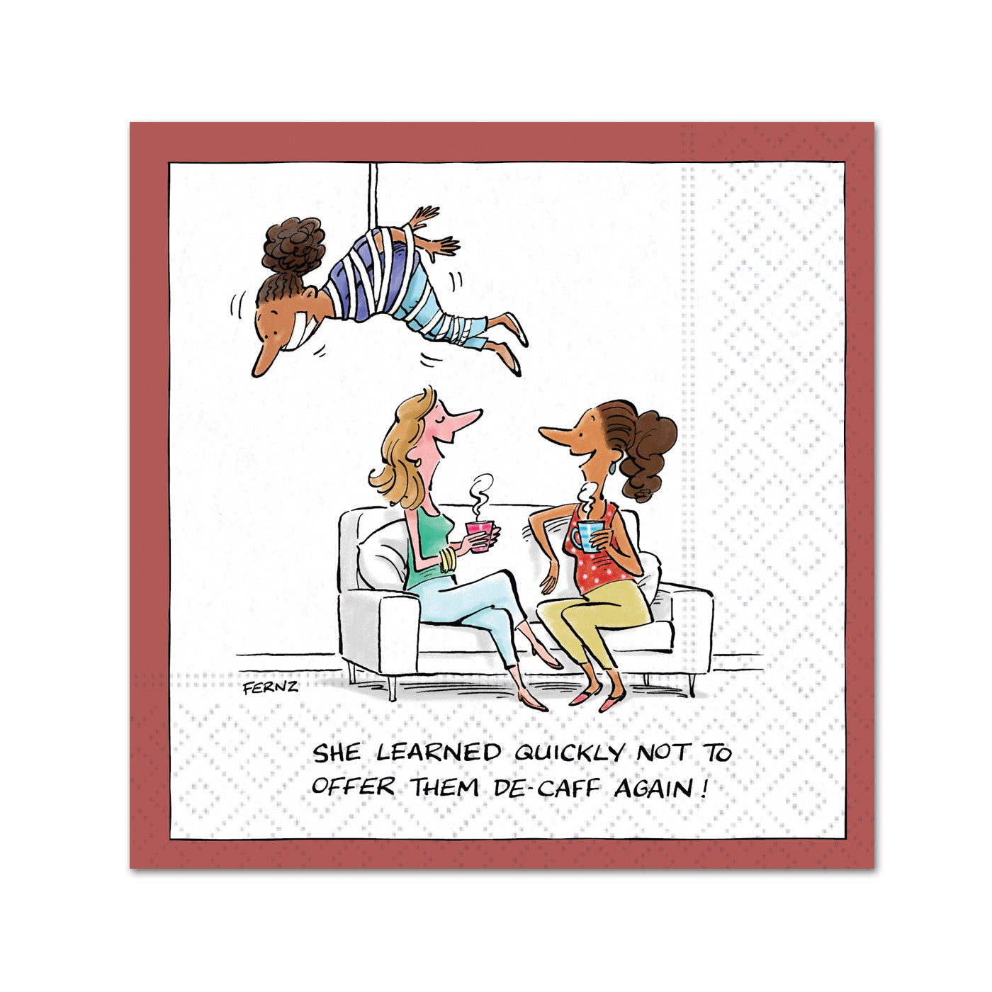 De-Caff Again Funny Cocktail Napkins