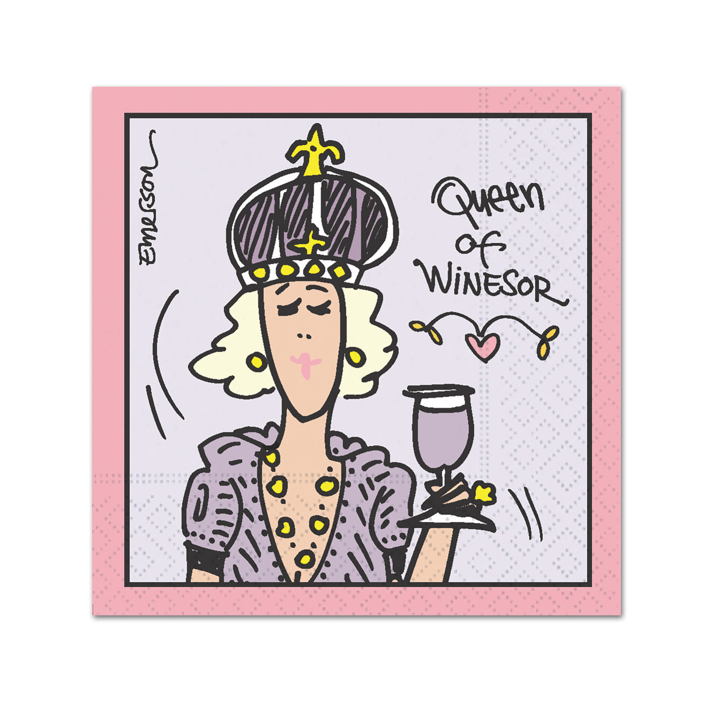 Queen of Winesor Funny Cocktail Napkins