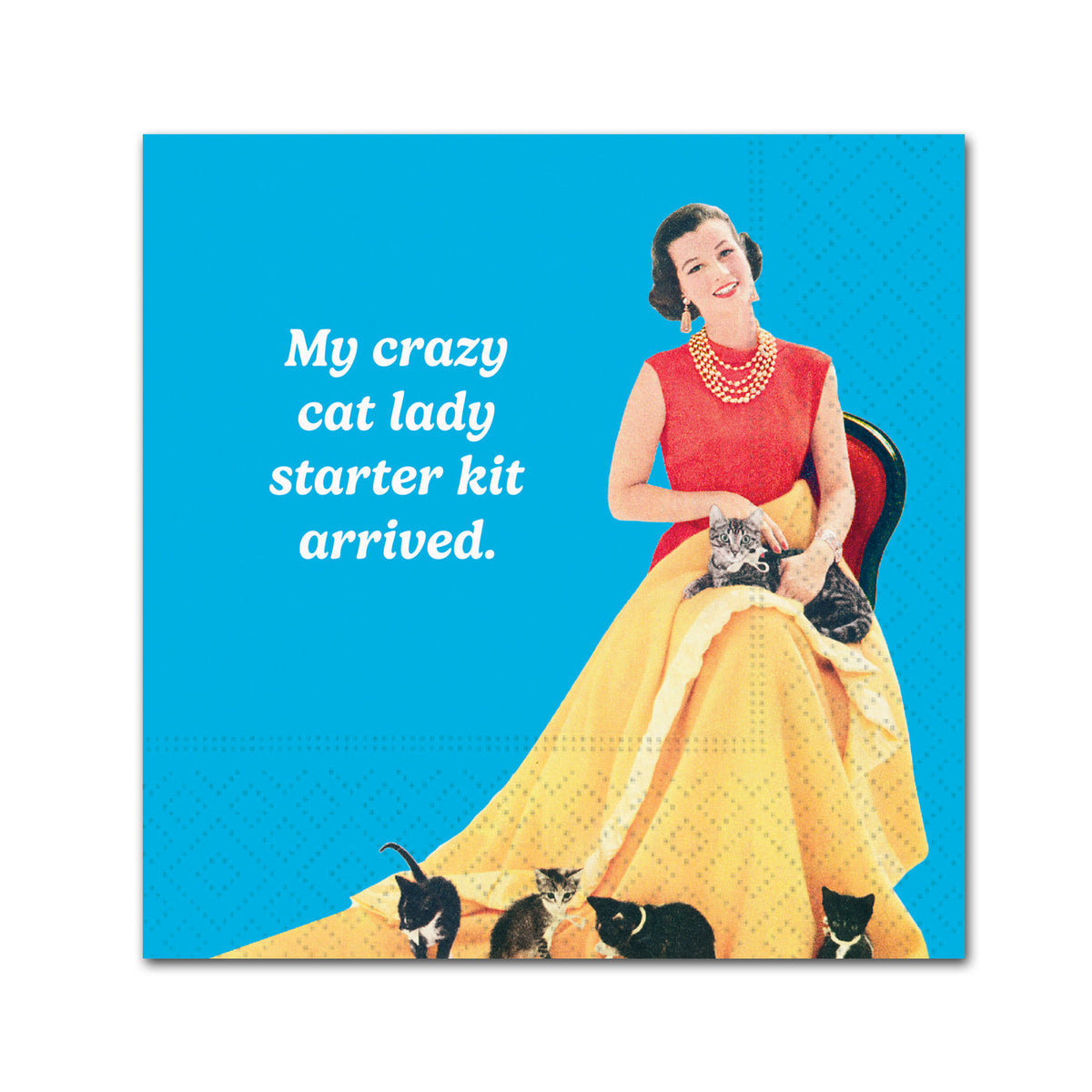 Crazy Cat Lady Funny Cocktail Napkins