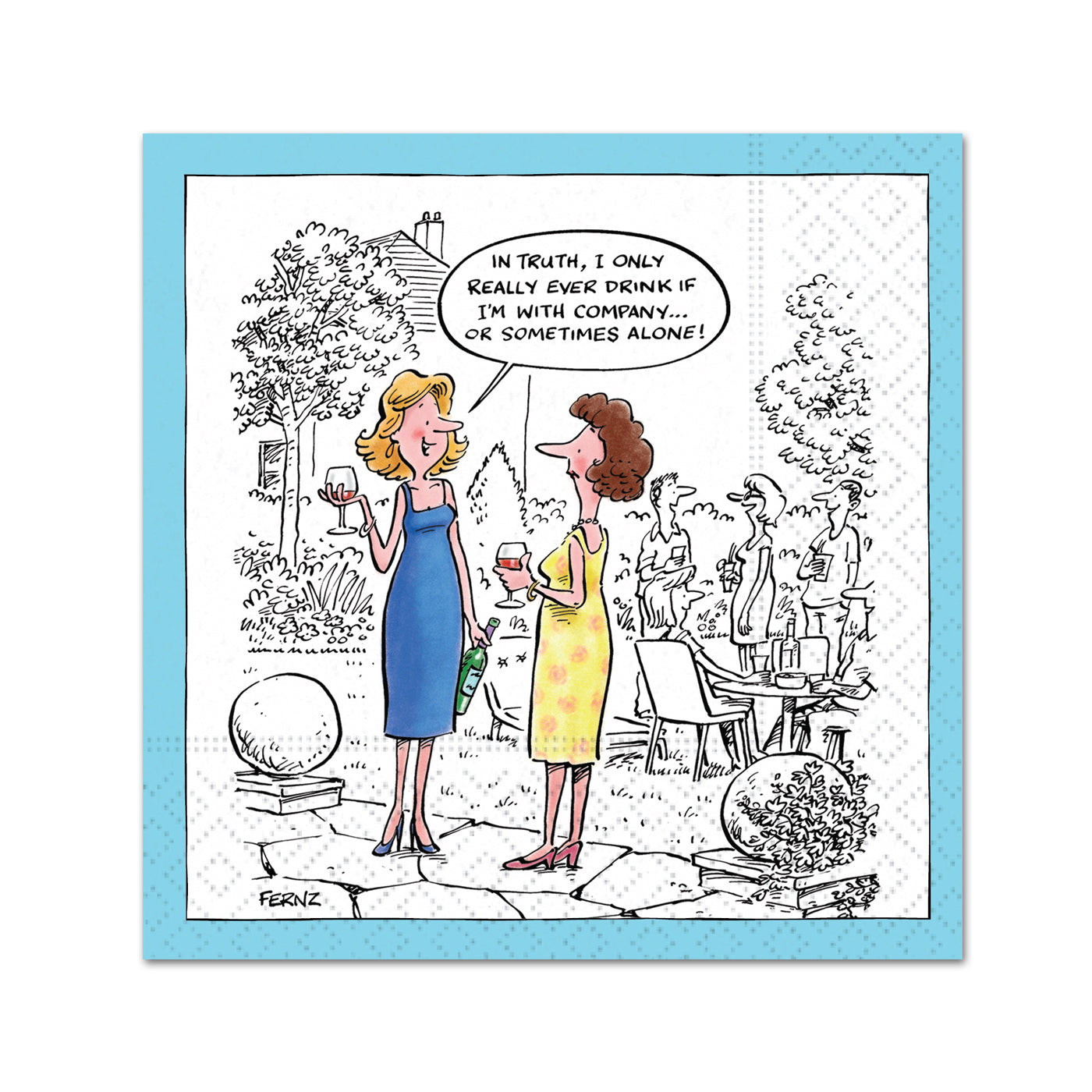 Sometimes Alone Funny Cocktail Napkins