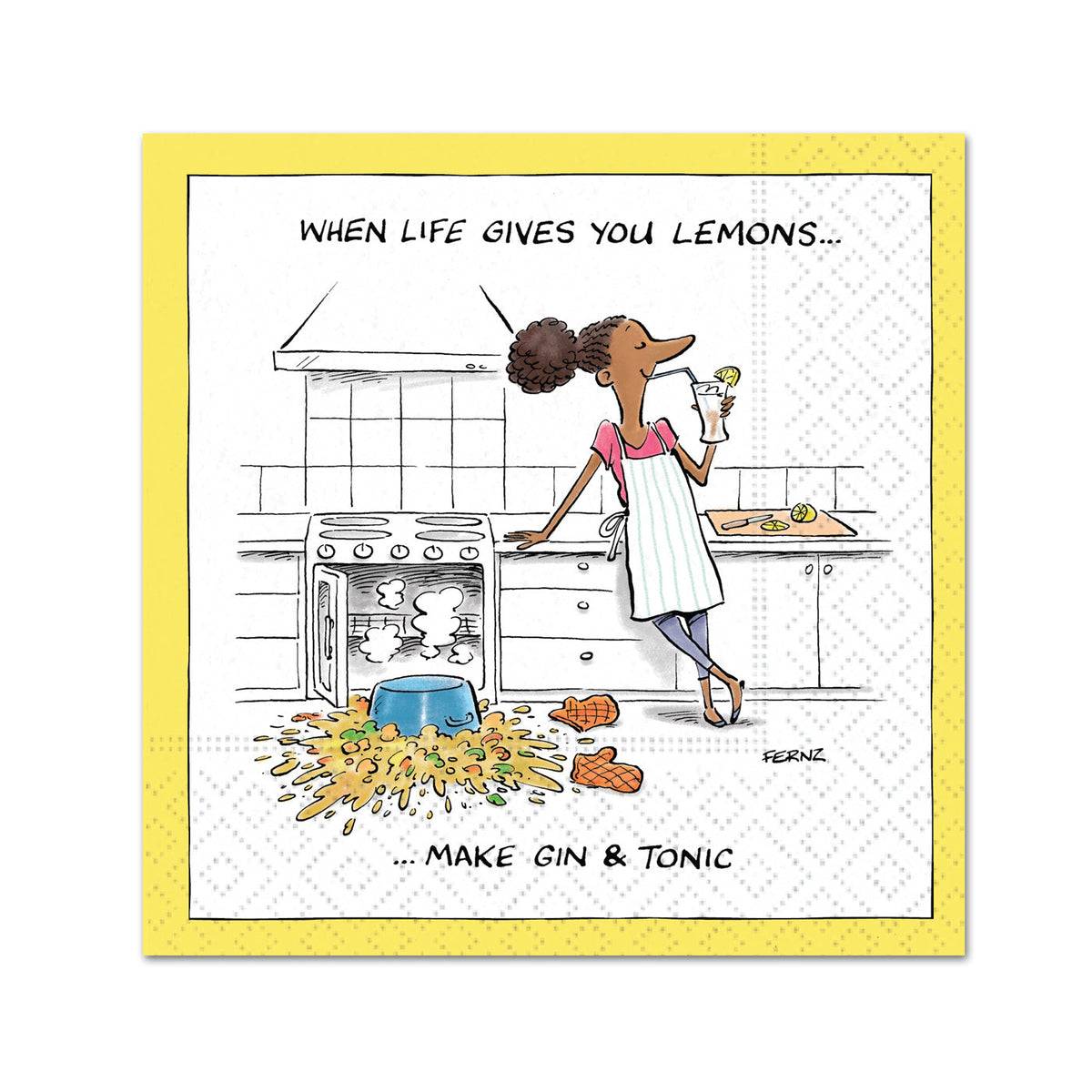 Make Gin and Tonic Funny Cocktail Napkins