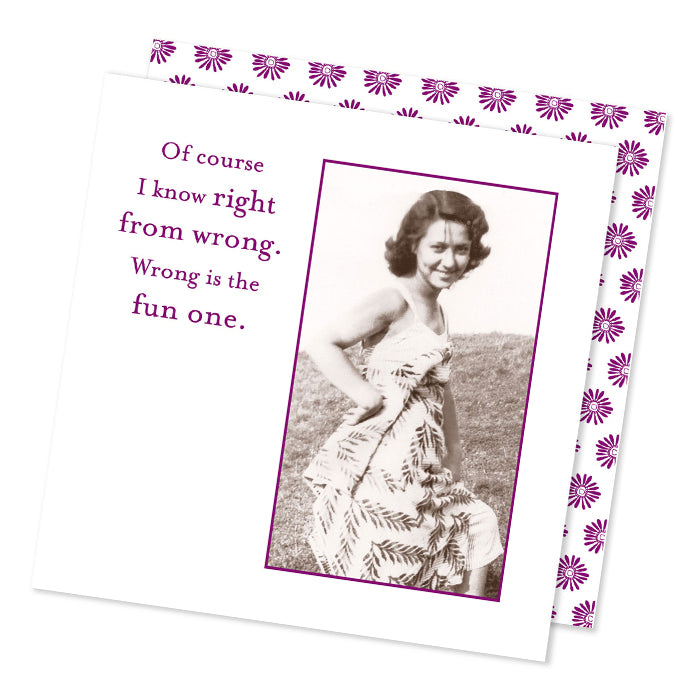 Right From Wrong Funny Cocktail Napkins