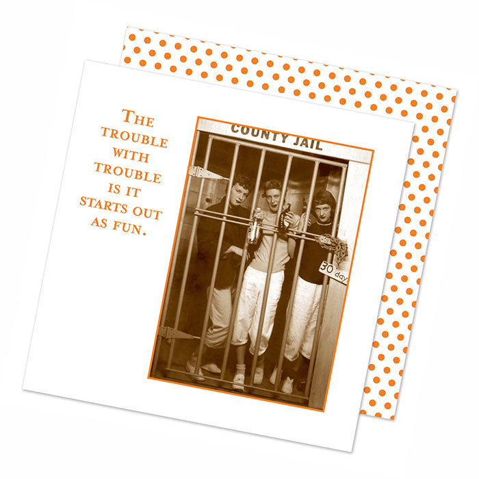 Trouble with Trouble Funny Cocktail Napkins