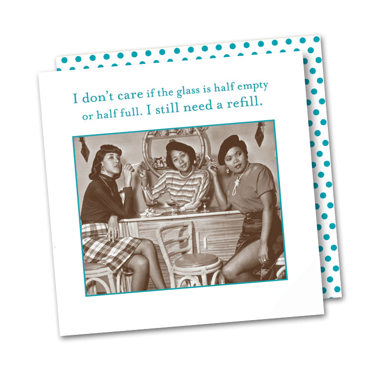 Half Empty or Half Full Funny Cocktail Napkins