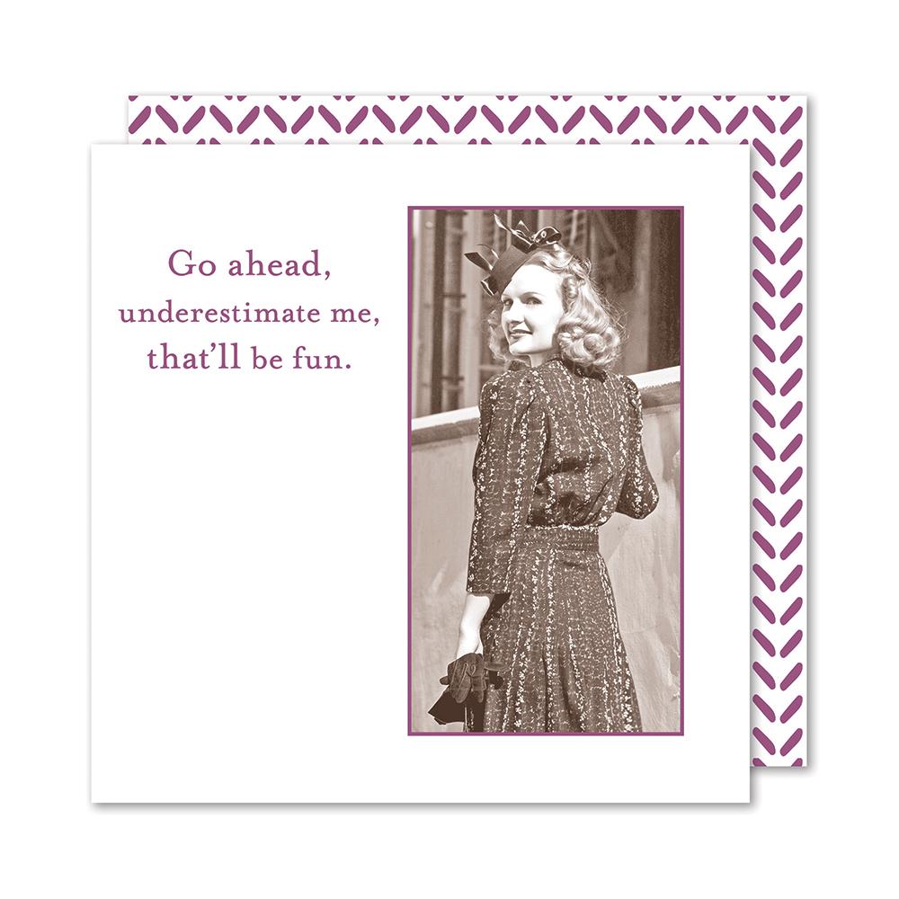 Underestimate Me, Funny Cocktail Napkins