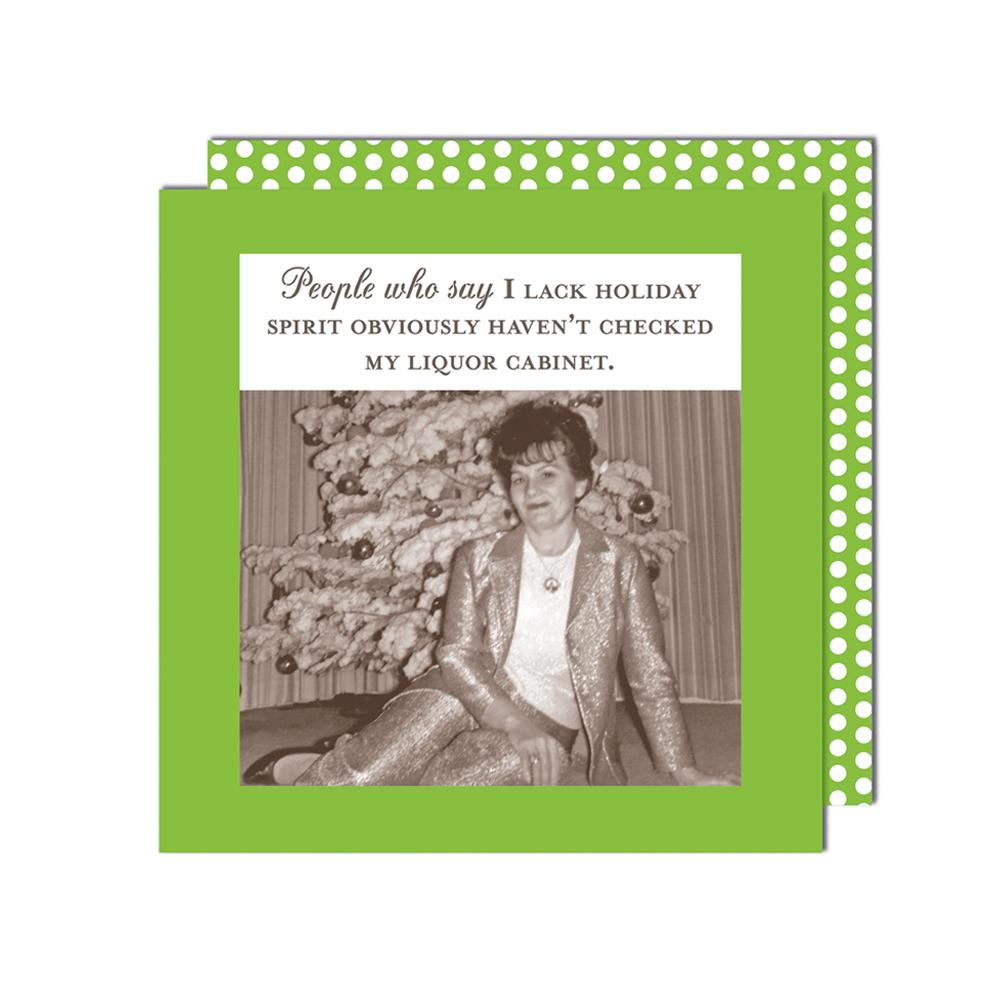 Lack Holiday Spirit, Funny Holiday Cocktail Napkins