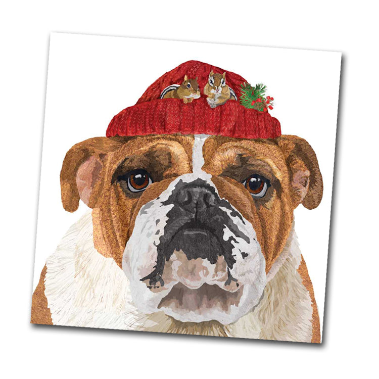 Reggie the Bulldog Beverage Napkin