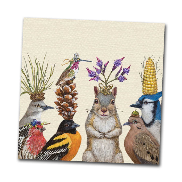 Party Snacks, Wildlife Beverage Napkins by Vicki Sawyer
