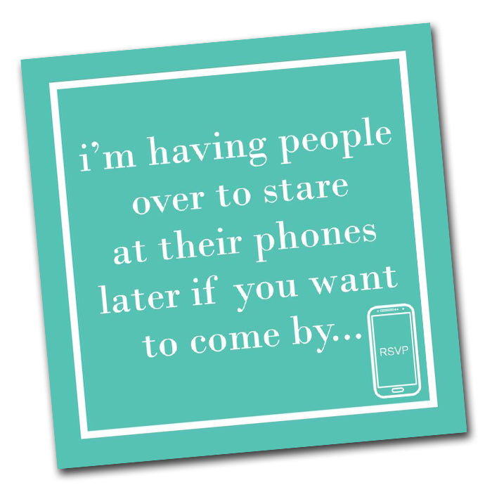 Their Phone Funny Cocktail Napkins