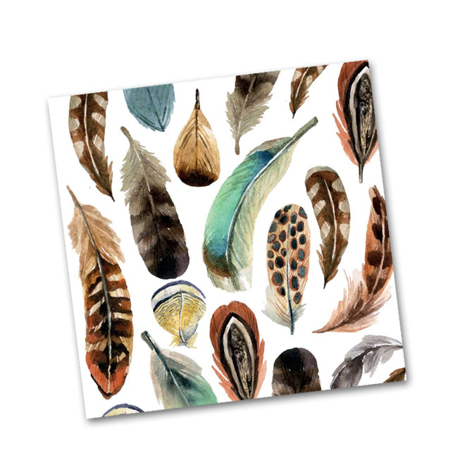 Aquarell Feathers Paper Beverage Napkins