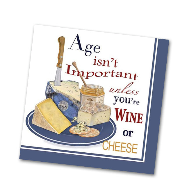 Wine or Cheese Funny Cocktail Napkins