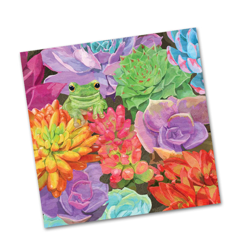 Desert Frog Floral Beverage Napkins