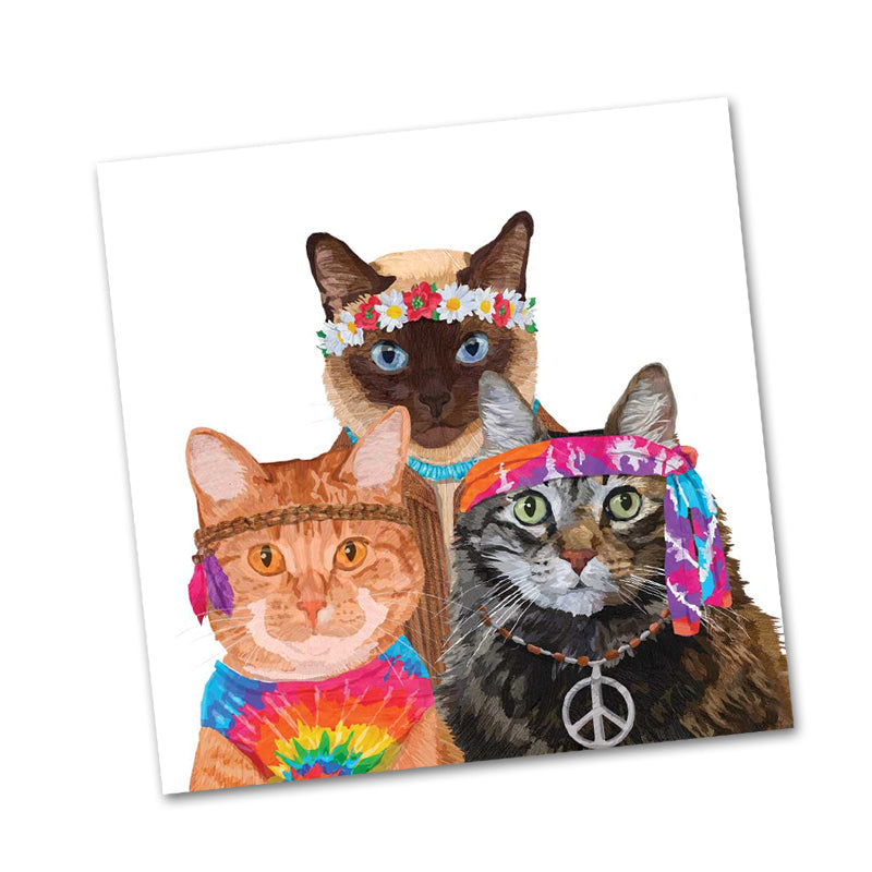 Groovy Cats Paper Beverage Napkins
