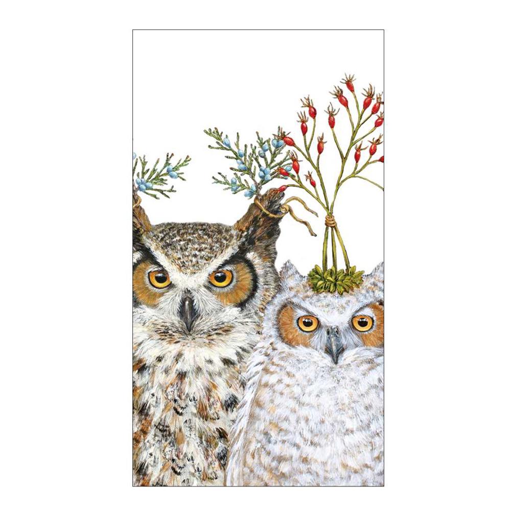 Holiday Hoot Owl Guest Towesl - Buffet Napkins