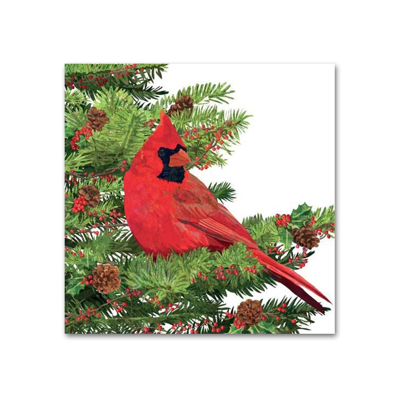 Yuletide Cardinal Paper Napkins - Beverage
