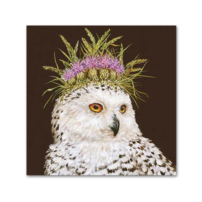 Snow Queen Owl Napkins by Vicki Sawyer - Beverage