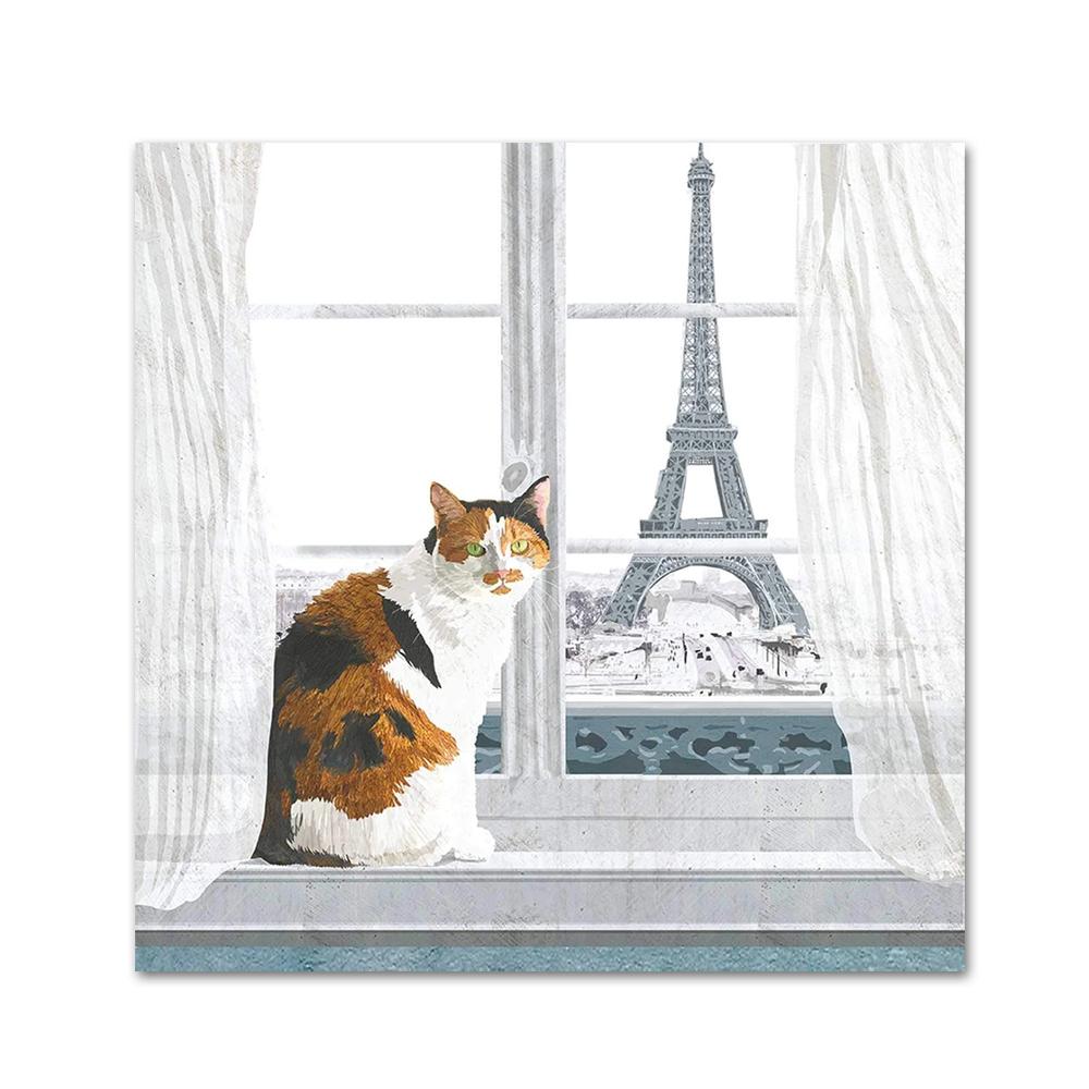 Madeleine in Paris Cat Beverage Napkins