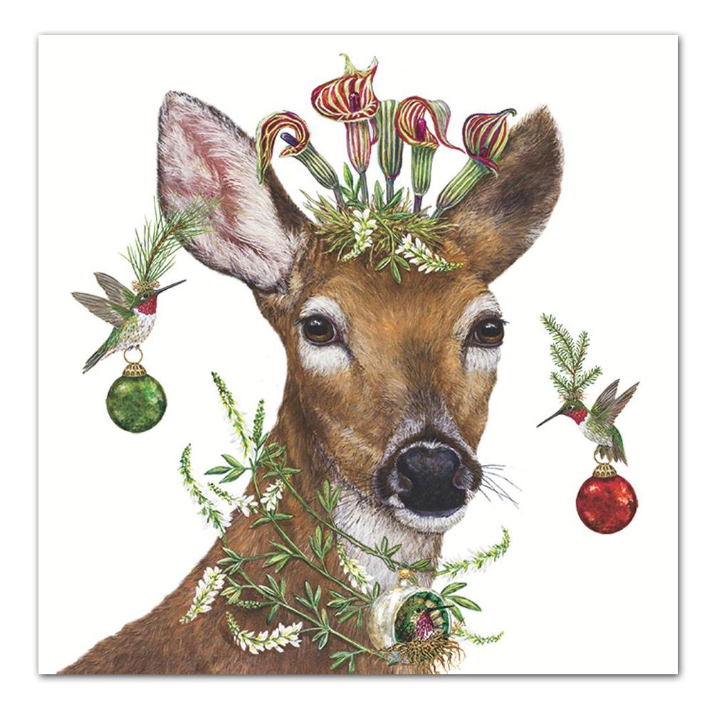 Christmas Deer Princess Luncheon Napkins by Vicki Sawyer