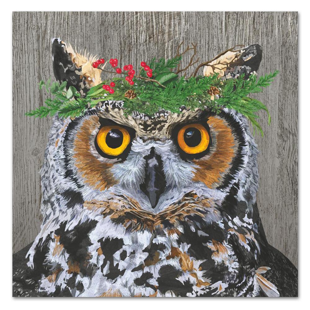 Winter Berry Owl Paper Luncheon Napkins