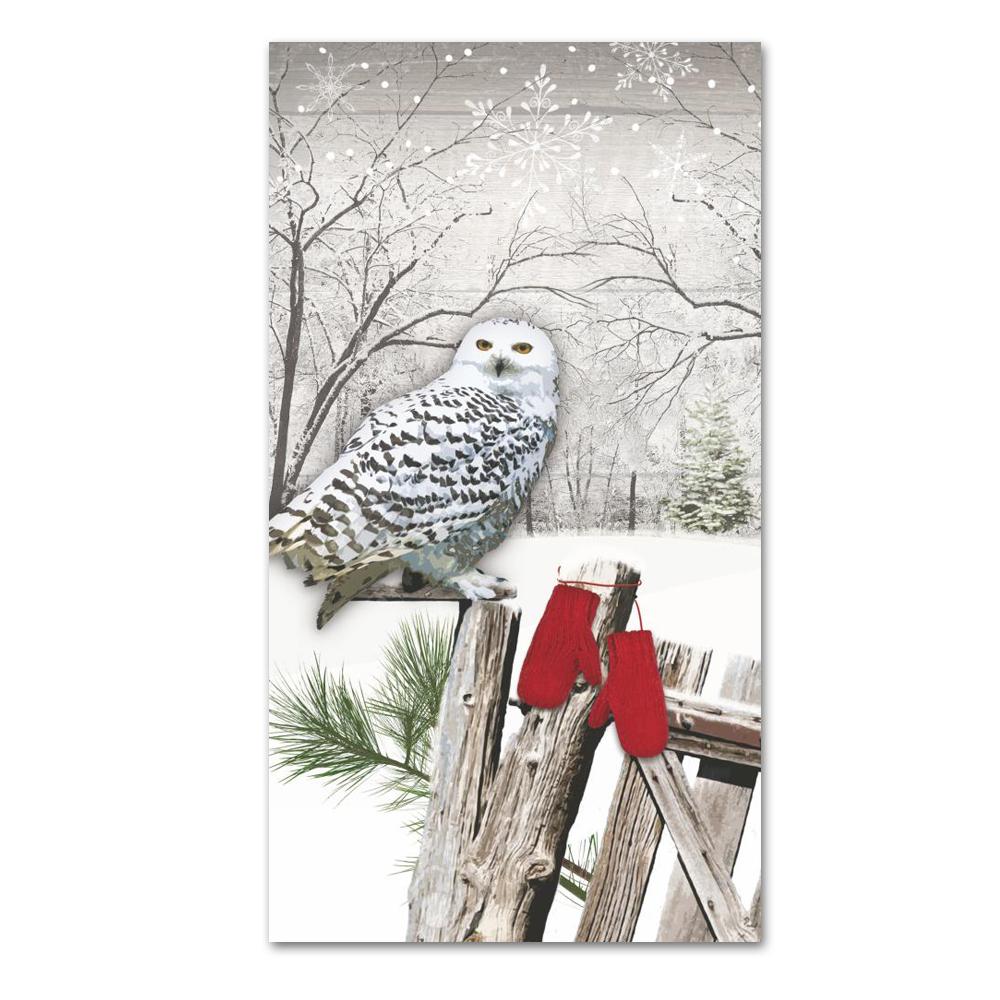 Wintry Homestead Owl Paper Guest Towels