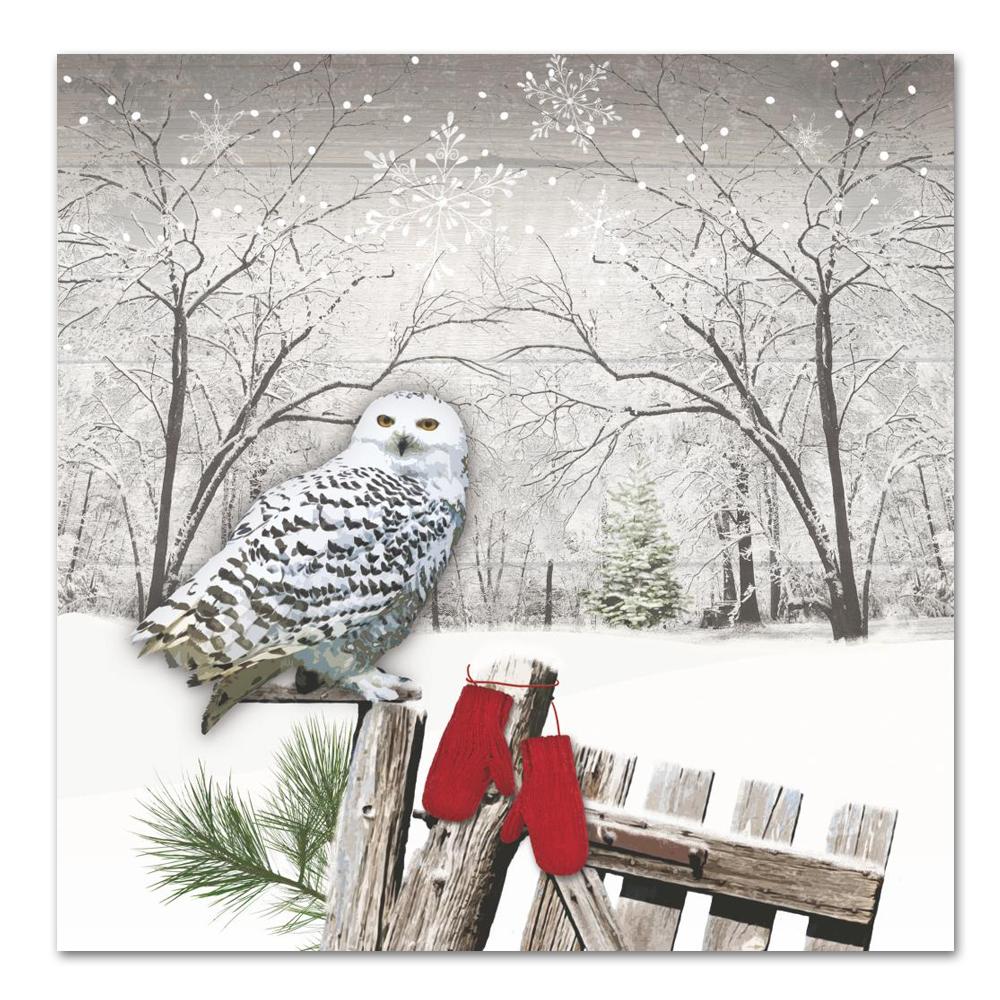 Wintry Homestead Owl Paper Luncheon Napkins