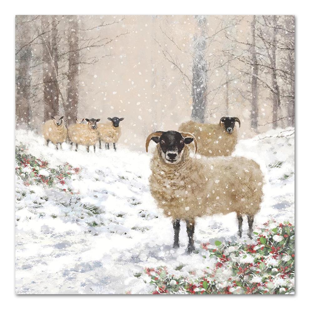 Highland Winter Sheep Paper Luncheon Napkins
