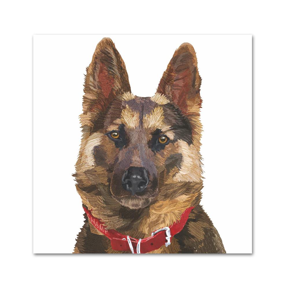 German Shepherd Champ Paper Beverage Napkins