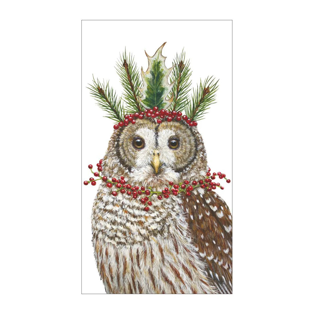 Candace The Christmas Owl Paper Guest Towels by Vicki Sawyer