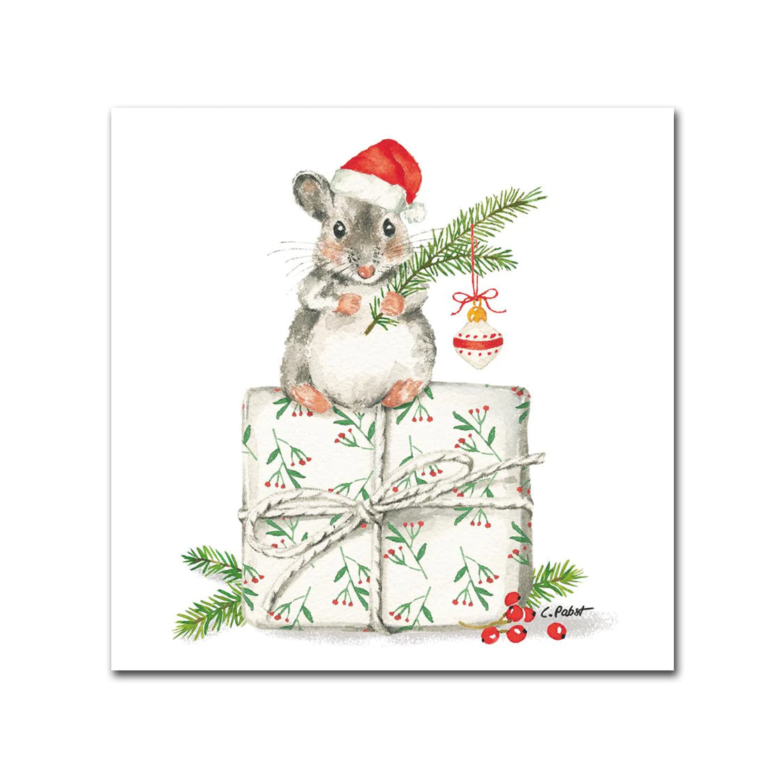 Christmas Mouse Paper Beverage Napkins