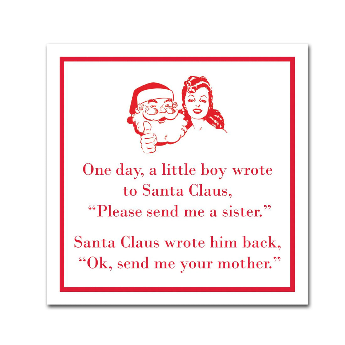Send Me Your Mother Funny Christmas Napkins